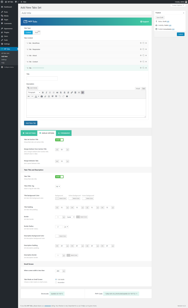 Display Options ShapedPlugin Docs