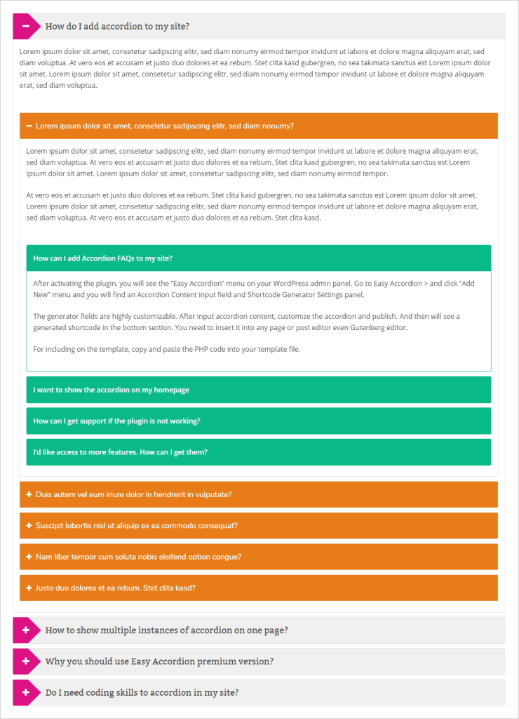 Create Nested Accordion